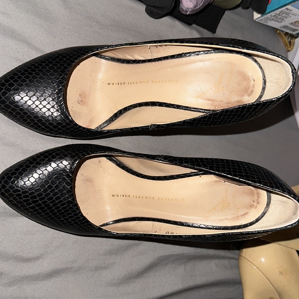 Giuseppe Zanotti Python Pattern Black High Heels - image 2